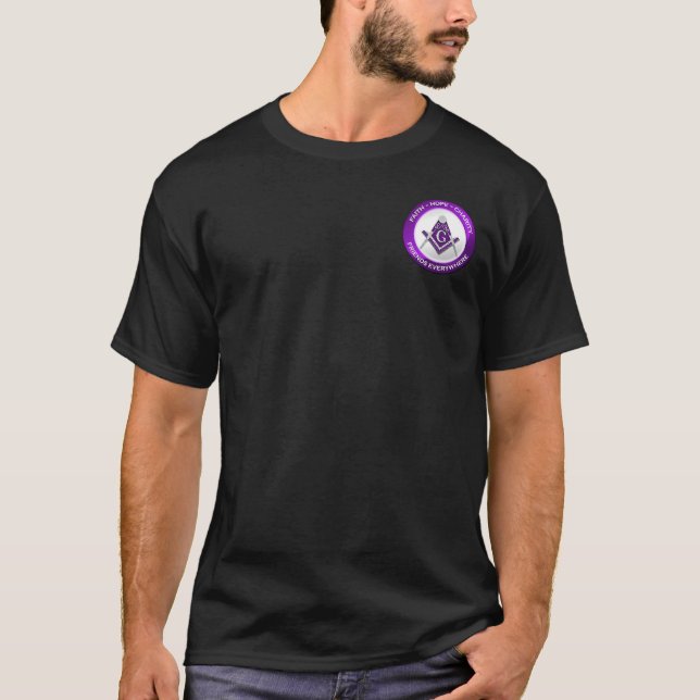 T-shirt maçonnique - Hommes Violet (Devant)