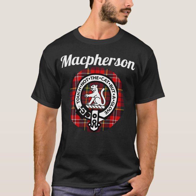 T-shirt Macpherson Clan Scottish Nom Armoiries Tartan (Devant)