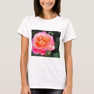T-shirt Macro Rose rose et orange