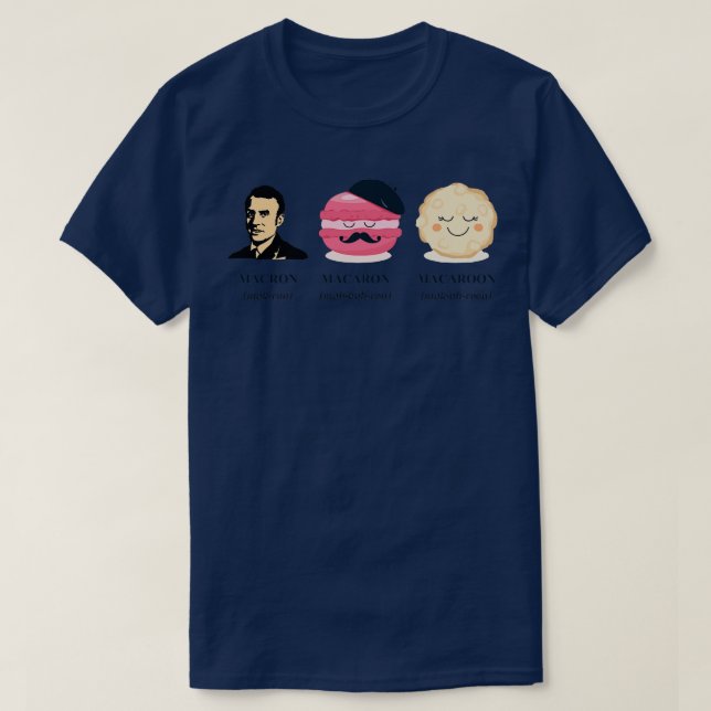 T-shirt Macron contre Macaron contre Macaron contre Macaro (Design devant)