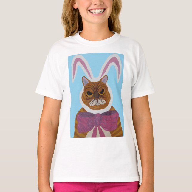 T-shirt Mad Cat in Bunny Ears Easter  (Devant)