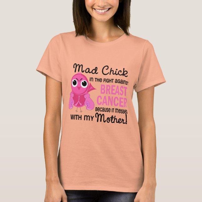 T-shirt Mad Chick 2 Mère Cancer du sein (Devant)