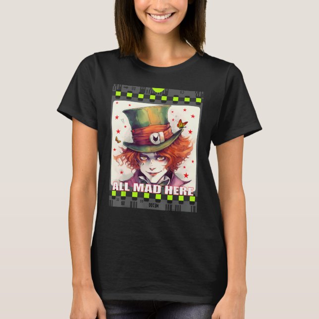 T-shirt Mad Hatter Hommes Femmes Garçons Filles Alice au W (Devant)