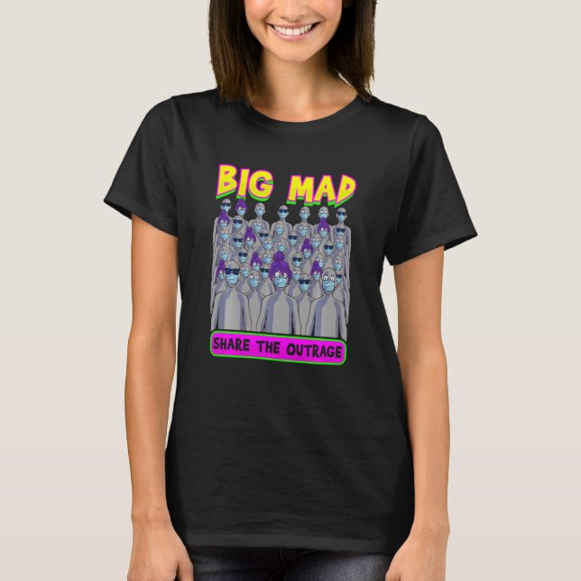 T-shirt Mad Mad Npc meme Gris personnes Face Masque Mème (Devant)