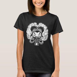 T-shirt Mad Sindi Blanc sur noir (grand verre de Sindi)