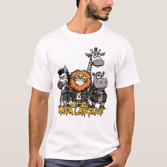 T-shirt Mada Lascars - humour animaux et style rebelle (Devant)