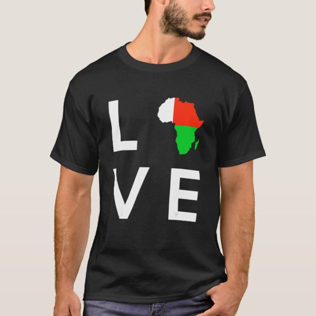 T-shirt Madagascar Drapeau Aimer Afrique Continent Silhoue (Devant)