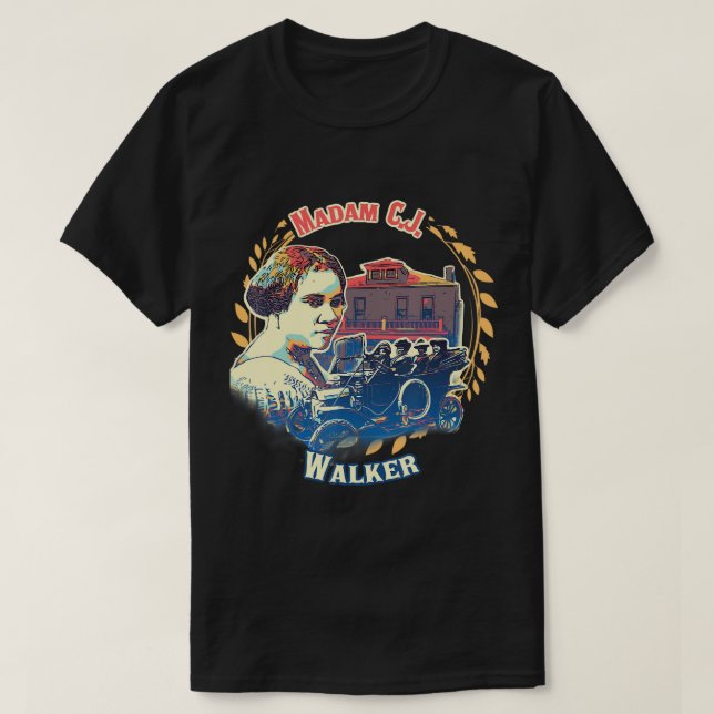 T-shirt Madame CJ Walker hommage, histoire noire, futur en (Design devant)