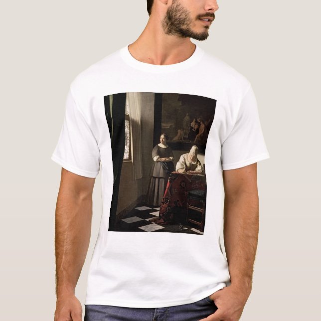 T-shirt Madame écrivant une lettre avec sa domestique, (Devant)