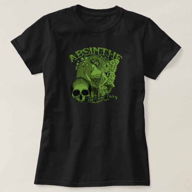 T-shirt Madame féerique verte d'absinthe (Design devant)