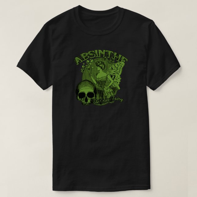 T-shirt Madame féerique verte d'absinthe (Design devant)