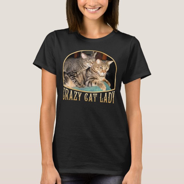 T-shirt Madame folle de chat (Devant)