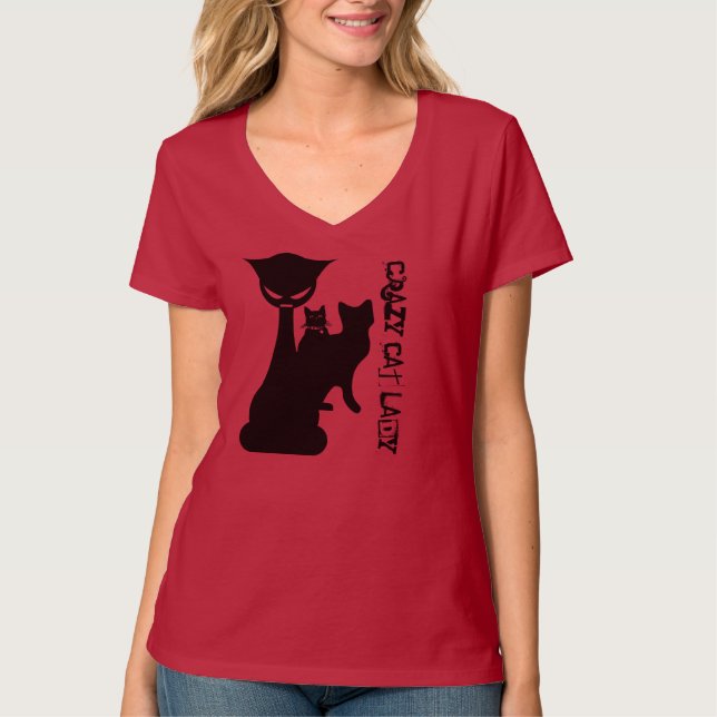 T-shirt Madame folle de chat (Devant)