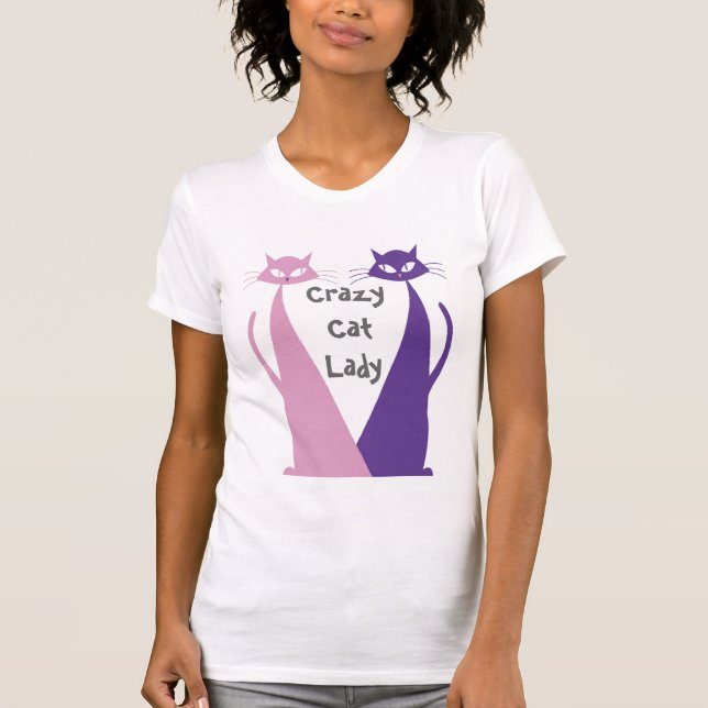 T-shirt Madame folle de chat (Devant)