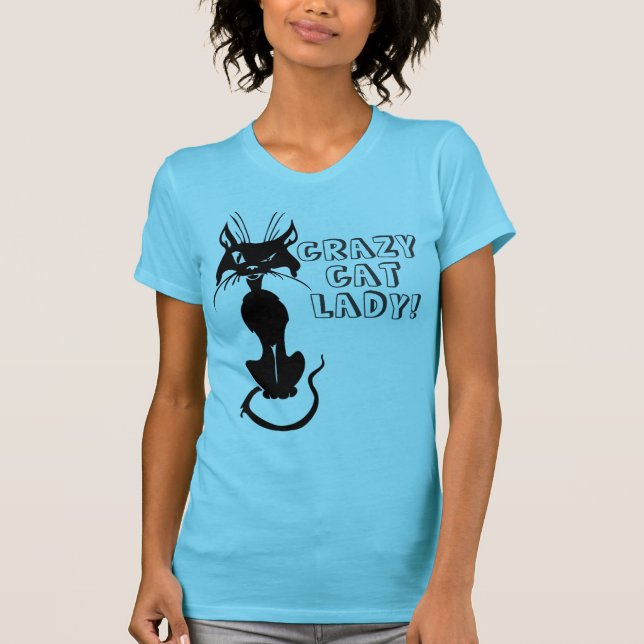 T-shirt Madame folle de chat (Devant)