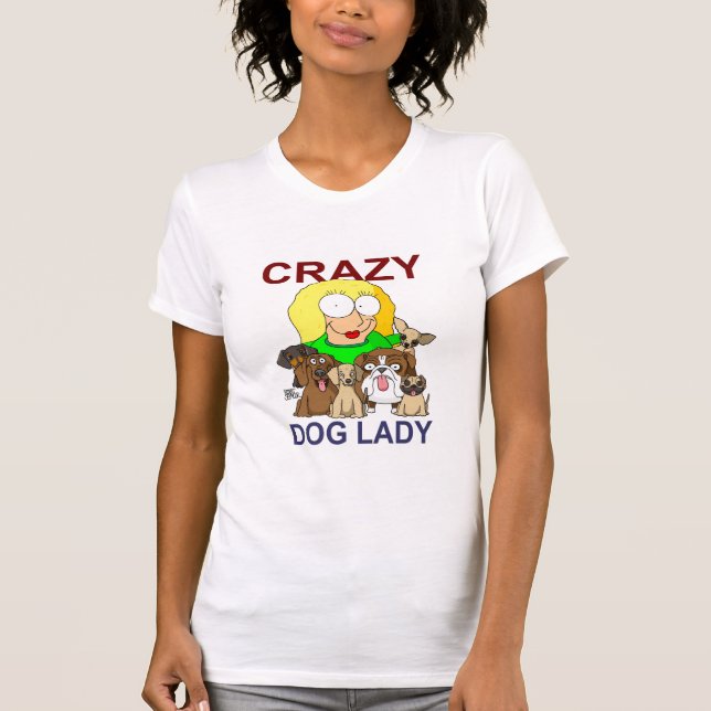 T-shirt Madame folle de chien (Devant)