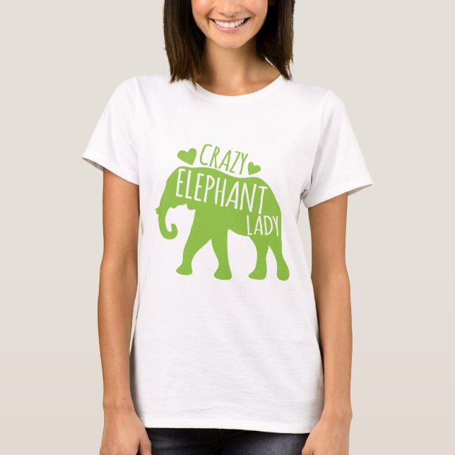T-shirt Madame folle d'éléphant (Devant)