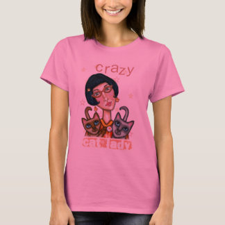 T-shirt Madame folle Shirt de chat