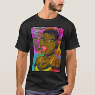 T-shirt Madame fumant un cigare
