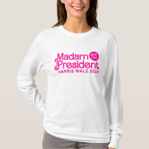 T-shirt Madame la présidente 2024 Drôle Mignon Rose Femmes