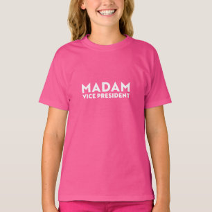 T-shirt Madame la Vice-Présidente, typographie moderne bla