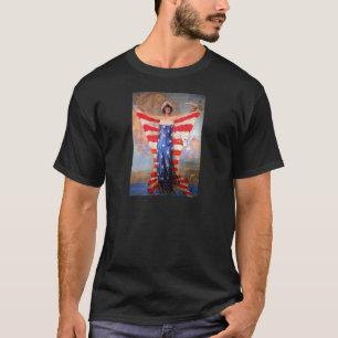 T-shirt Madame vintage de drapeau américain patriotique d