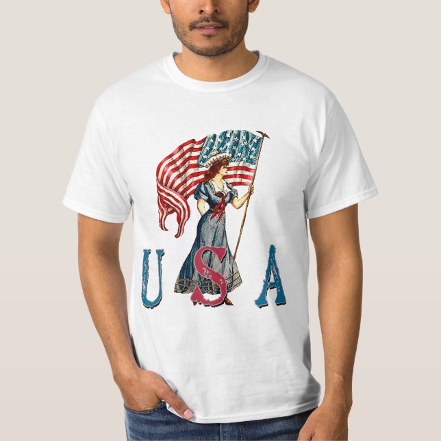 T-shirt Madame vintage Liberty Illustration sur des (Devant)