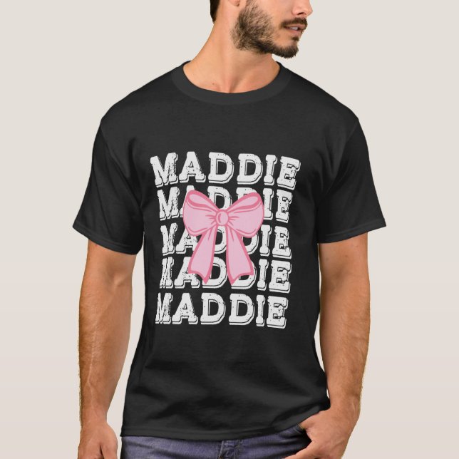 T-shirt MADDIE Nom Coquette Big Pink Bow Simple mignonne f (Devant)