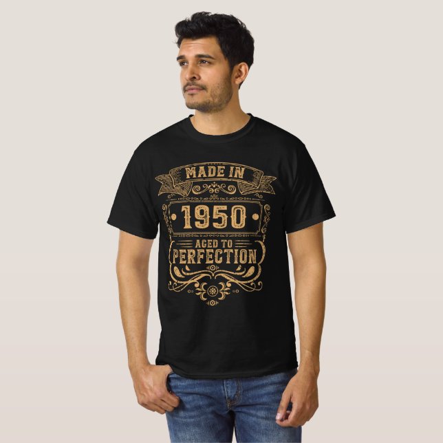 T-shirt Made in 1950 Aged to Perfection Men's Birthday T-S (Devant entier)