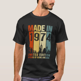 T-shirt Made In 1974 49 Years Of Being Awesome