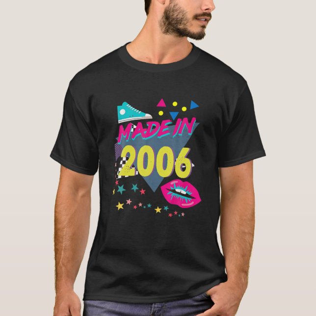 T-shirt Made In 2006 16Th Birthday 80S 90S 1990S 1980S (Devant)