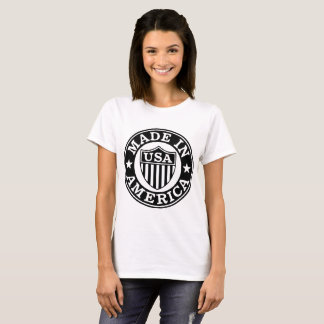 T-shirt Made In America Round Sticker Label Sheets