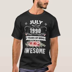T-shirt Made In July 32 Year Old  Vintage 1990 32th Birthd