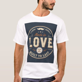 T-shirt Made in Love,Built to Last ,Vintage Father’s Day