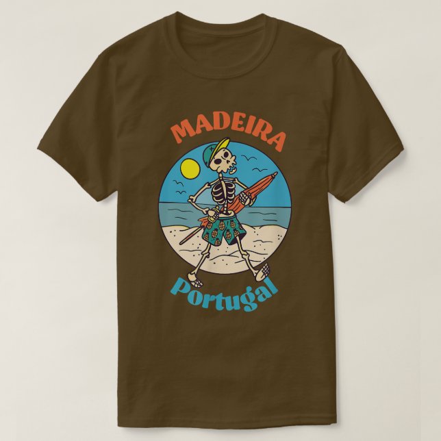 T-shirt Madeira Portugal Skeleton Souvenir souvenir  (Design devant)