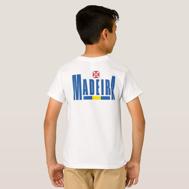 T-shirt Madeira Texte et couleurs du drapeau (Dos entier)