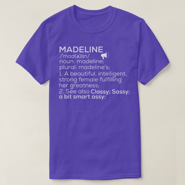 T-shirt Madeline Nom Madeline Définition Madeline Femme (Design devant)
