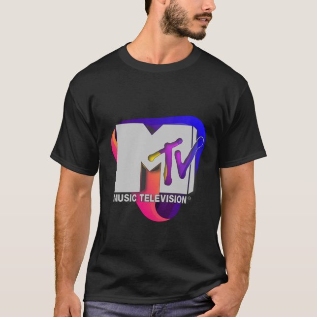 T-shirt Mademark x MTV - Retro MTV Logo 80's Chrome Effet (Devant)