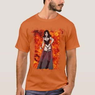 T-shirt Mademoiselle Dracula Épouvante Monstre Vampire Hal