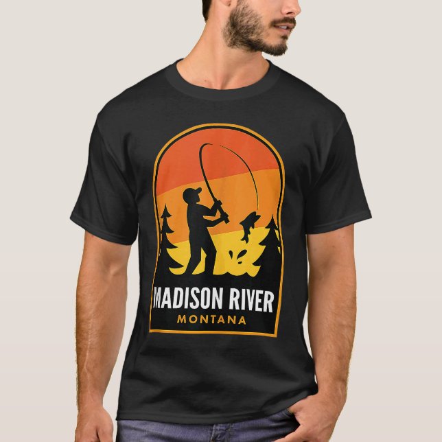 T-shirt Madison River Montana Fishing (Devant)