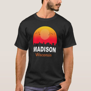 T-shirt Madison Wisconsin Vintage Sunset Retro City State