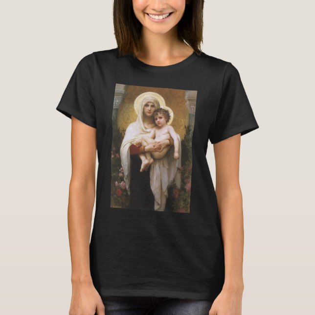 T-shirt Madone des Roses par Bouguereau (Devant)