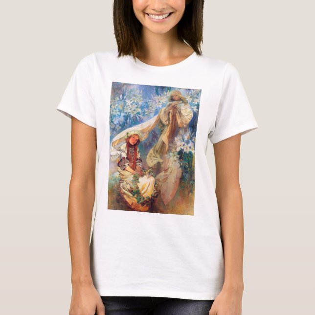 T-shirt Madonna de la Lily, Mucha (Devant)