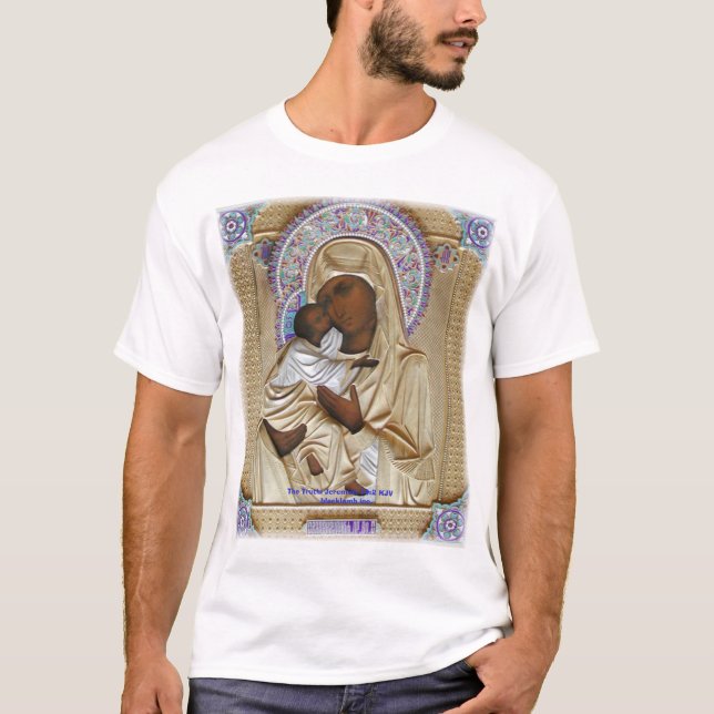 T-shirt Madonna et Emmanuel noirs (Devant)