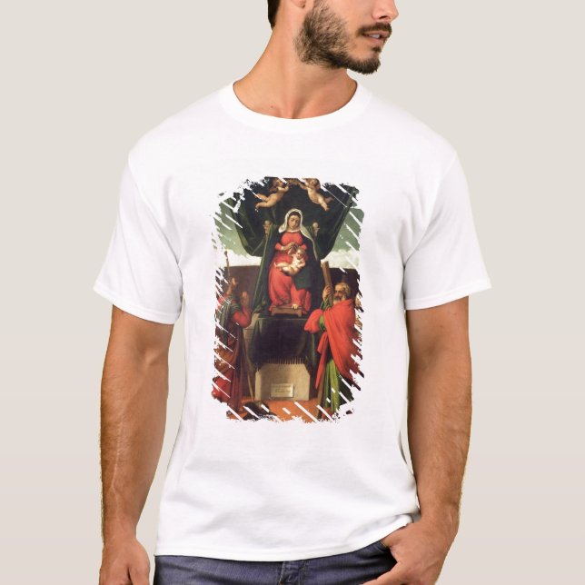 T-shirt Madonna et enfant couronnés avec quatre saints, (Devant)