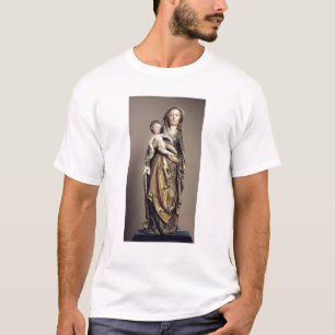 T-shirt Madonna et enfant, sculpture en bois