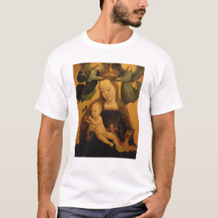 T-shirt Madonna et l'enfant ont couronné par deux anges,