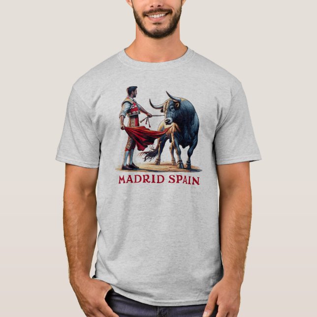 T-shirt Madrid Espagne Bull Fighting (Devant)