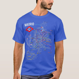 T-shirt Madrid Espagne Métro Carte du métro Espagnol Langu