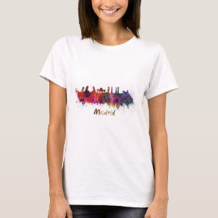 T-shirt Madrid skyline in watercolor